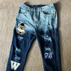 Ombre Jeans With Patches